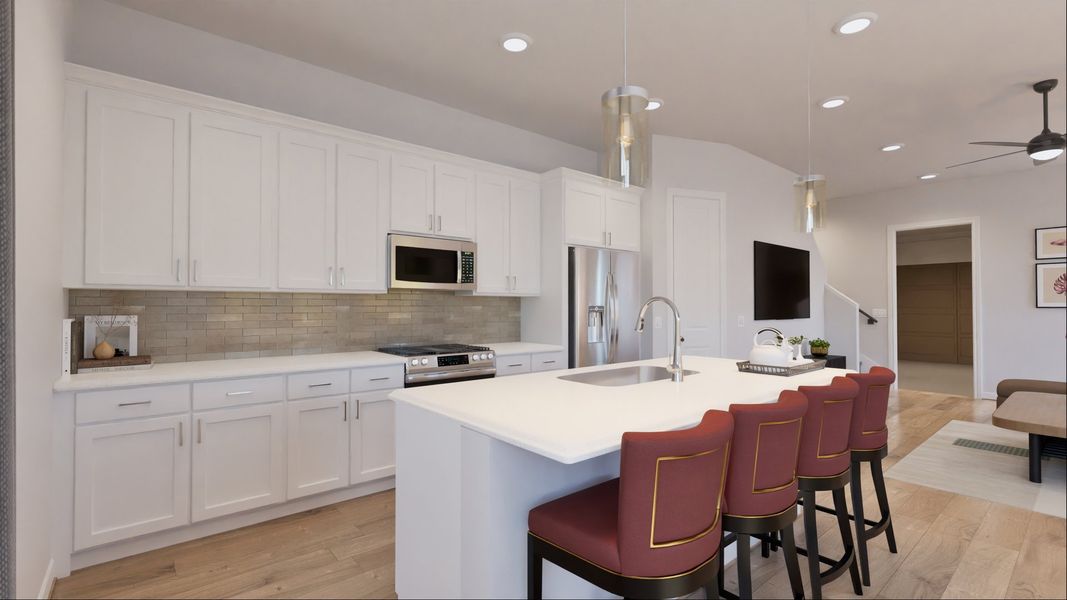 Representative furnished interior of a home built from the Juliana by New Home Co. in The Duets Collection at Novel, Austin (Image 8). Representative furnished interior of a home built from the Juliana by New Home Co. in The Duets Collection at Novel, Austin (Image 8).