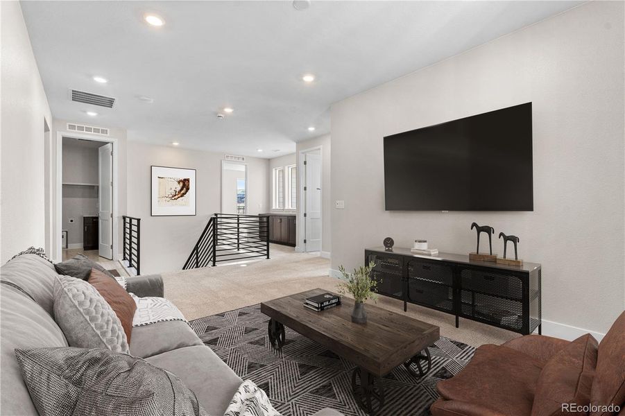 Furnished interior view inside a new home in Storytellers at Lyric, Lone Tree (Image 17).