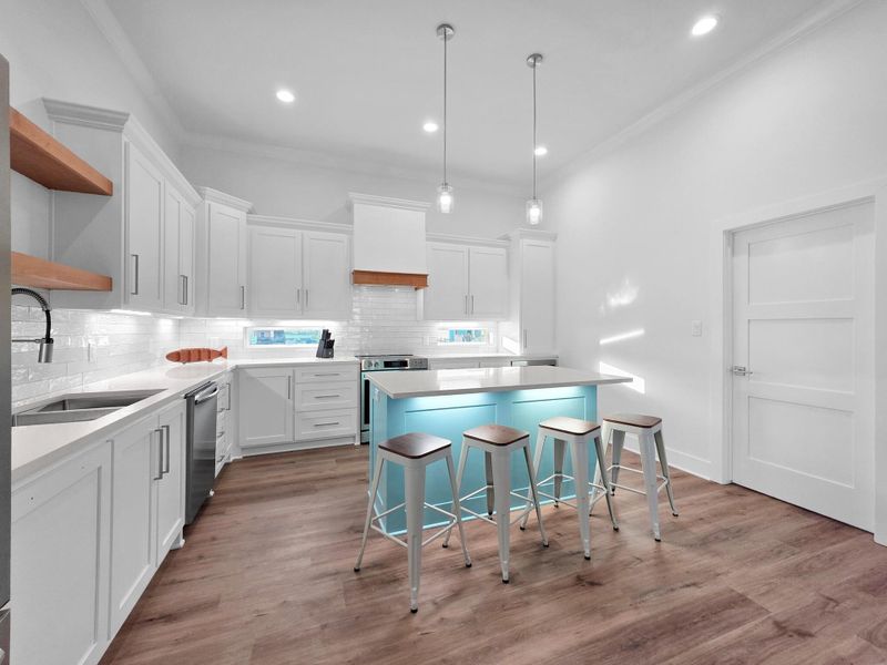 Furnished interior view inside a new home in , Bolivar Peninsula (Image 9).