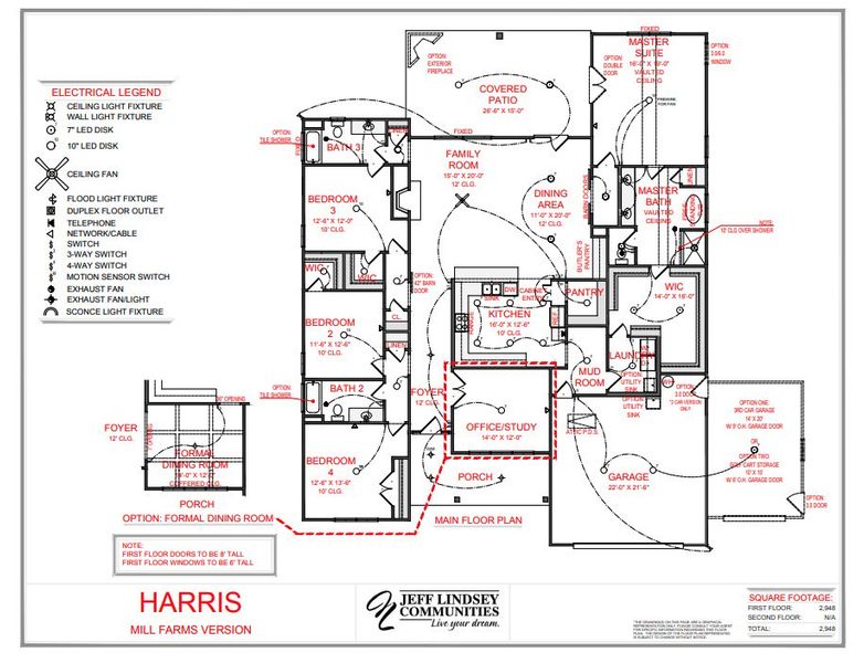 2D floor plan layout for the Harris F by Jeff Lindsey Communities in Mill Farms, Peachtree City, GA (Image 2). 2D floor plan layout for the Harris F by Jeff Lindsey Communities in Mill Farms, Peachtree City, GA (Image 2).