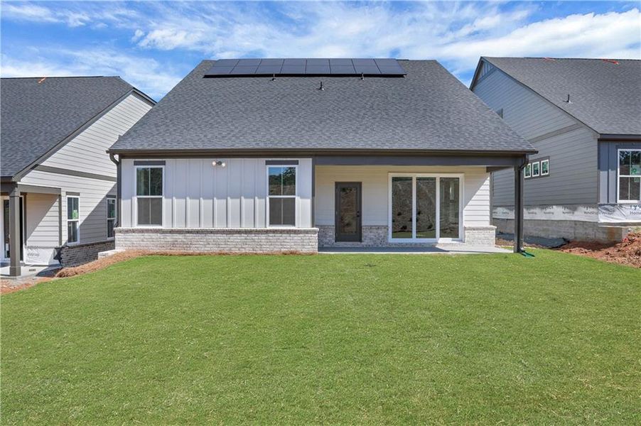 Exterior details and patio area of a home in Gatherings® at GreenHouse, Marietta (Image 17).