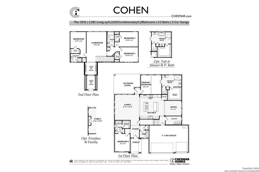2D floor plan layout of this home in Esperanza – New Phase Now Selling, Boerne, TX (Image 5).