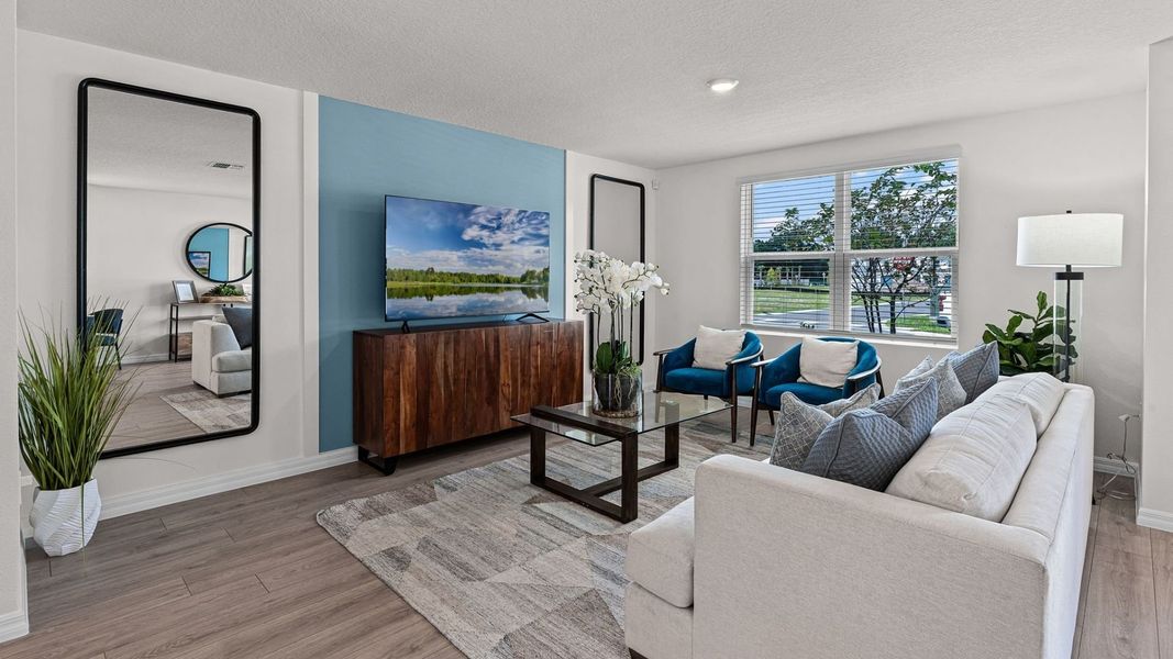 Furnished interior view inside a new home in Evergreen Park, Kissimmee (Image 6). Furnished interior view inside a new home in Evergreen Park, Kissimmee (Image 6).