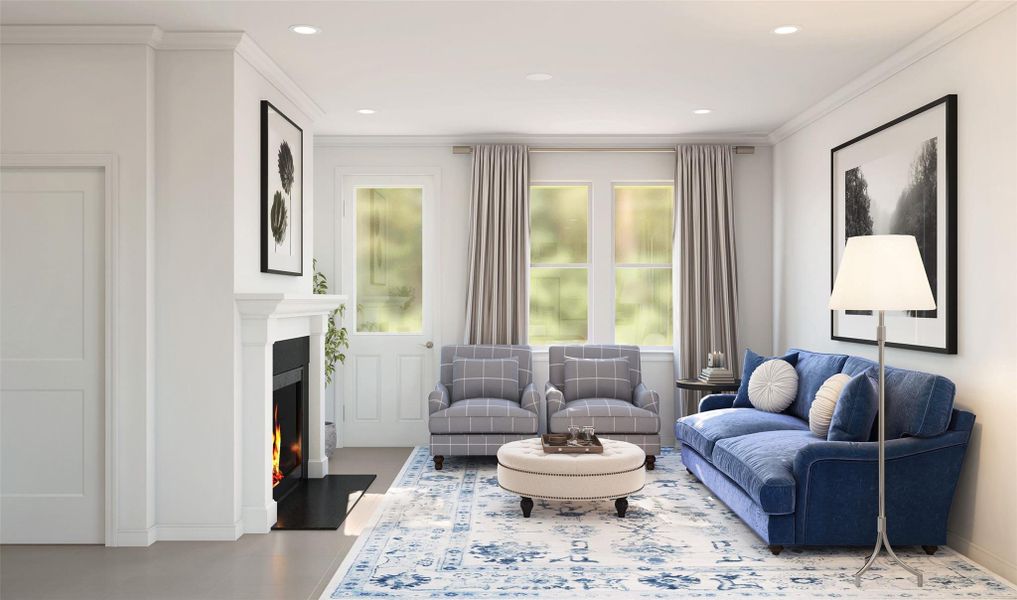 Cozy great room (*Artist rendering used for illustration purposes only and are subject to change without notice.)