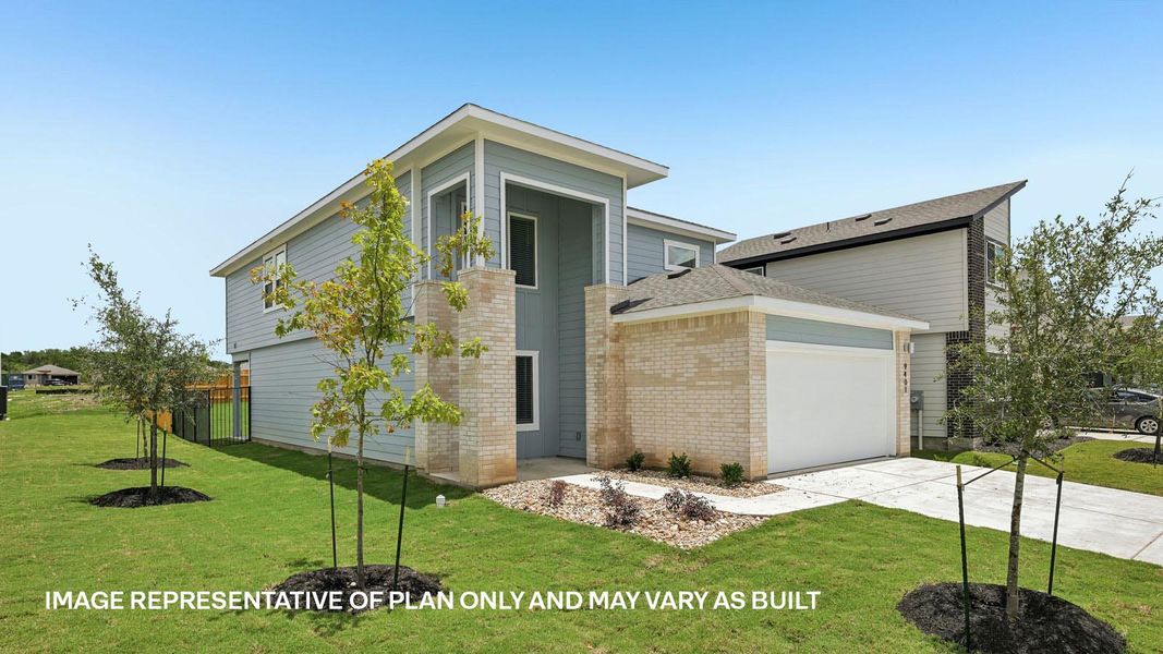 Representative exterior photo of a completed home built from the The Nicole by D.R. Horton in Trails at Wildhorse, Austin, TX (Image 21). Representative exterior photo of a completed home built from the The Nicole by D.R. Horton in Trails at Wildhorse, Austin, TX (Image 21).