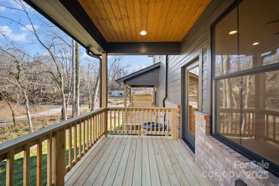 Exterior details and patio area of a home in , Asheville (Image 20).