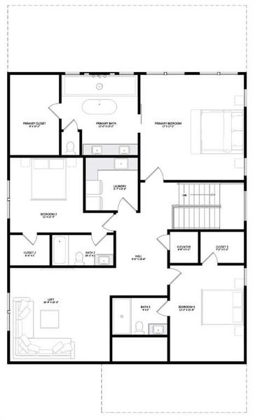 2D floor plan layout of this home in Echo at Crabapple, Milton, GA (Image 4). 2D floor plan layout of this home in Echo at Crabapple, Milton, GA (Image 4).