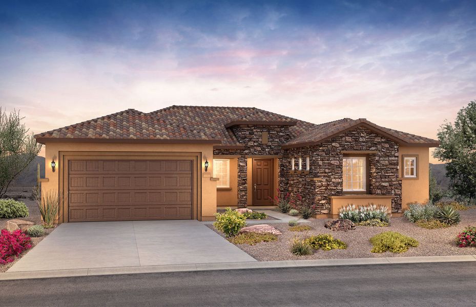 Representative exterior photo of a completed home built from the Endeavor Final Opportunity by Del Webb in Sun City Anthem at Merrill Ranch, Florence, AZ (Image 15).