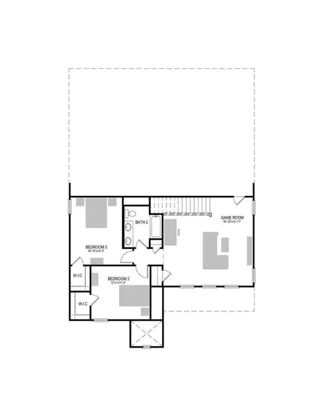 2D floor plan layout of this home in Prairie Winds, Hutto, TX (Image 7). 2D floor plan layout of this home in Prairie Winds, Hutto, TX (Image 7).