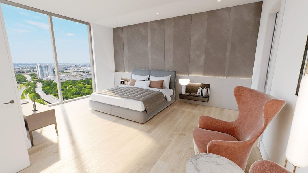 Escape to the luxurious primary bedroom retreat. This spacious haven offers tranquility and comfort, featuring stylish design elements and ample space for relaxation. Unwind and rejuvenate in this private oasis of indulgence.