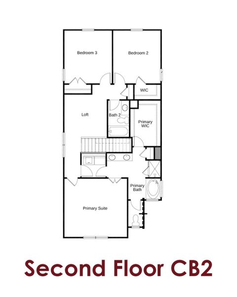 2D floor plan layout for the Medlock by Chafin Communities in The Towns at Auburn Station East, Auburn, GA (Image 4).