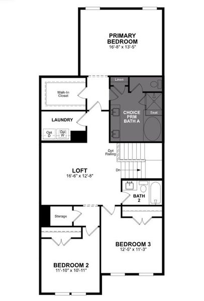 2D floor plan layout of this home in Friendship Village Townhomes, Apex, NC (Image 3).