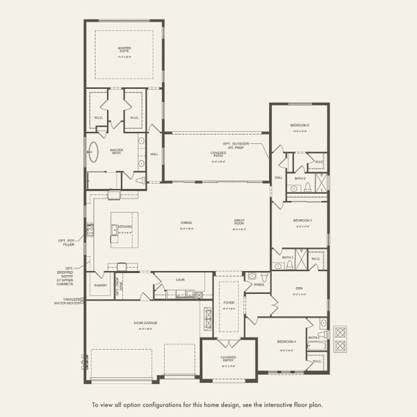 2D floor plan layout for the Barbados by DiVosta in Orchid Isles, Palm Beach Gardens, FL (Image 3).