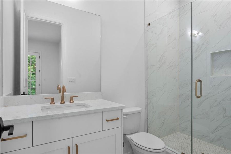 Furnished interior view inside a new home in Waterside Single Family, Peachtree Corners (Image 40). Furnished interior view inside a new home in Waterside Single Family, Peachtree Corners (Image 40).