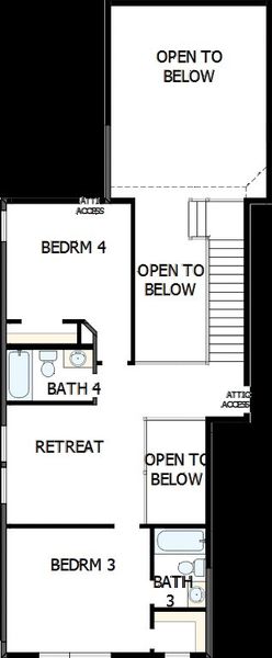2D floor plan layout of this home in Painted Tree - Classic Series, McKinney, TX (Image 4). 2D floor plan layout of this home in Painted Tree - Classic Series, McKinney, TX (Image 4).