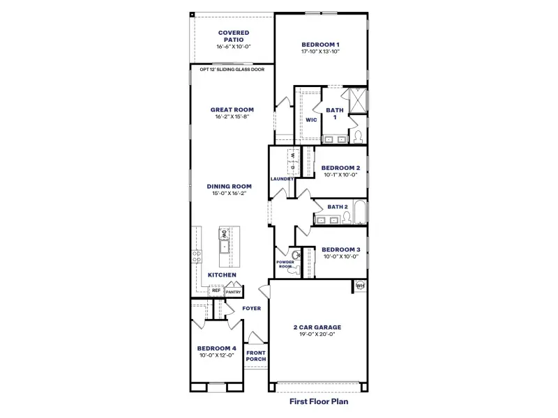 2D floor plan layout of this home in Westpark, Buckeye, AZ (Image 4).