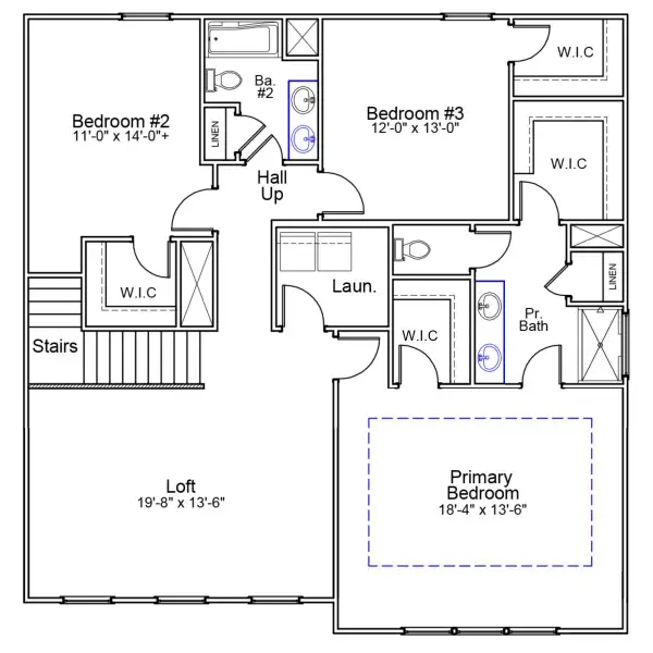 2D floor plan layout of this home in Avenue One, Castle Hayne, NC (Image 3).