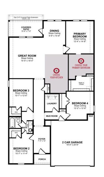 2D floor plan layout for the Teton by Beazer Homes in Saddle Creek Ranch, Cibolo, TX (Image 3).
