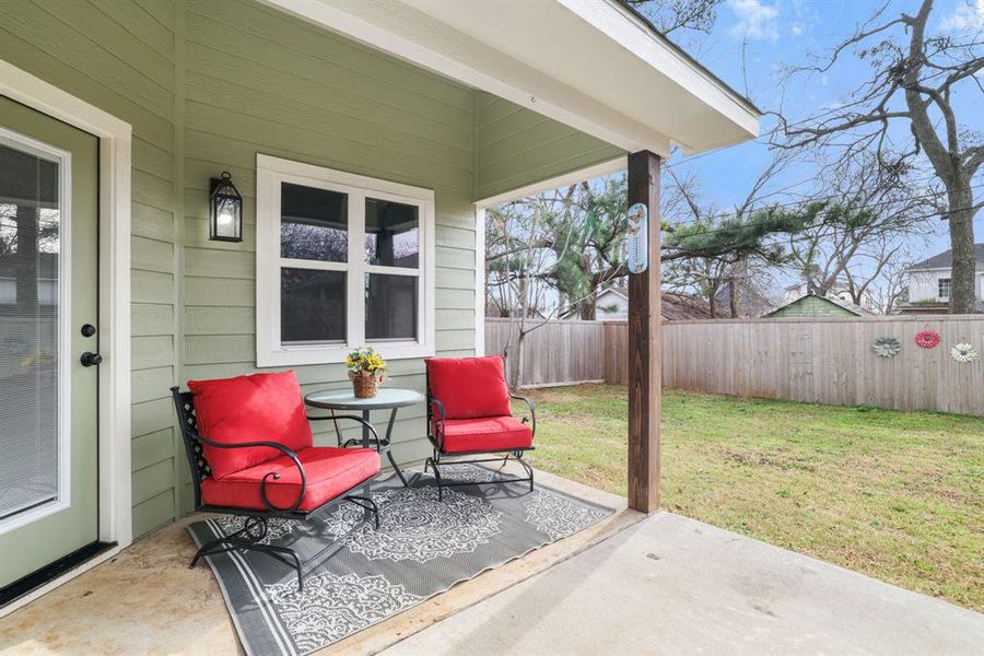 Exterior details and patio area of a home in , Denison (Image 3). Exterior details and patio area of a home in , Denison (Image 3).