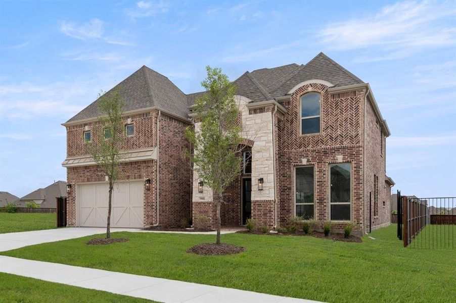 Front exterior of a new home in La Frontera, Fort Worth, TX, highlighting curb appeal (Image 23).