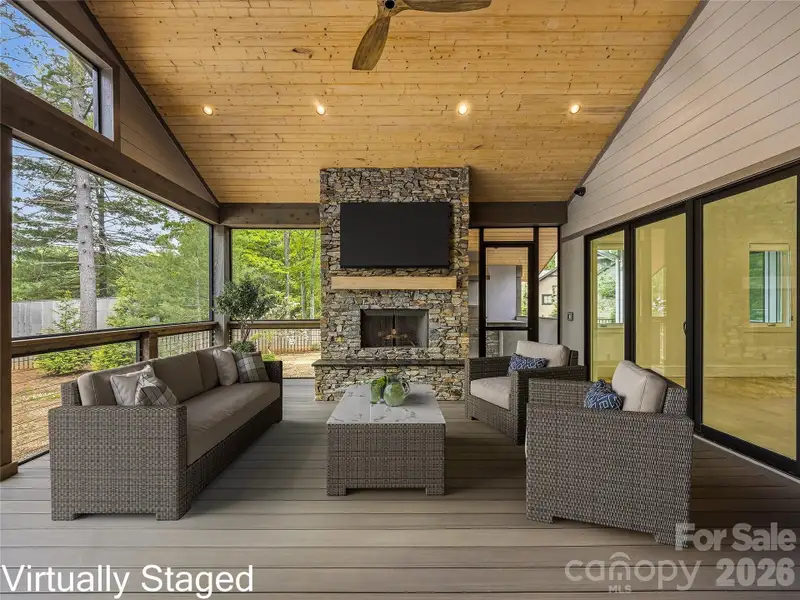 Exterior details and patio area of a home in , Arden (Image 3).