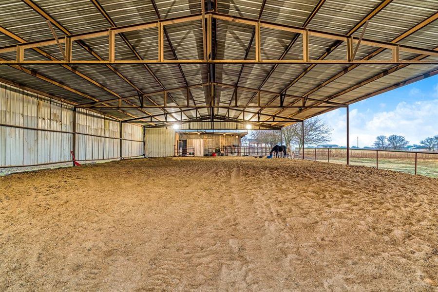 Lighted Covered arena. Lighted Covered arena.