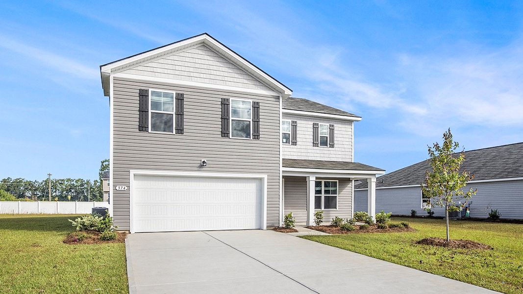 Representative exterior photo of a completed home built from the Galen by D.R. Horton in Magnolia Farms, Florence, SC (Image 18).