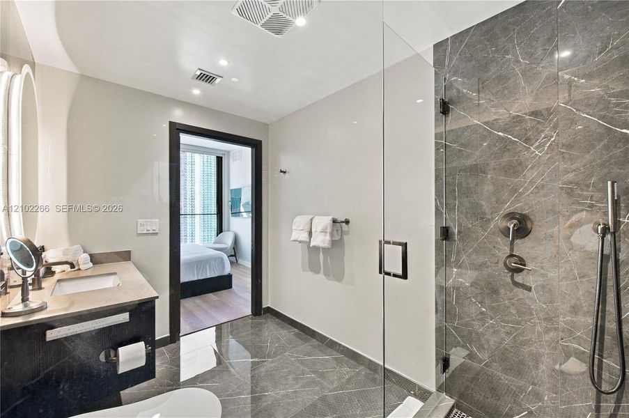 Furnished interior view inside a new home in , Miami (Image 29).