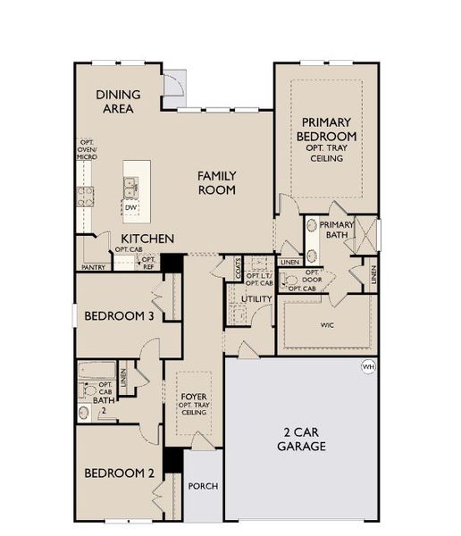 2D floor plan layout for the Makenzie by Ashton Woods in The Heights at Saddlebrook Ranch 60's, Schertz, TX (Image 3).