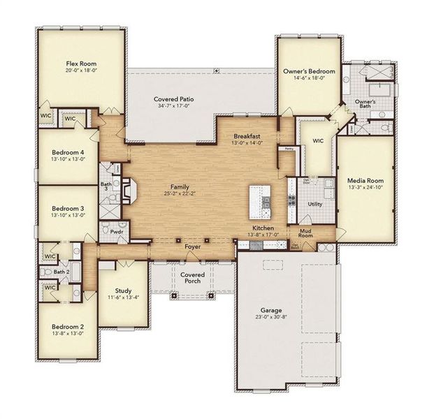 2D floor plan layout of this home in Heritage, McLendon-Chisholm, TX (Image 3). 2D floor plan layout of this home in Heritage, McLendon-Chisholm, TX (Image 3).