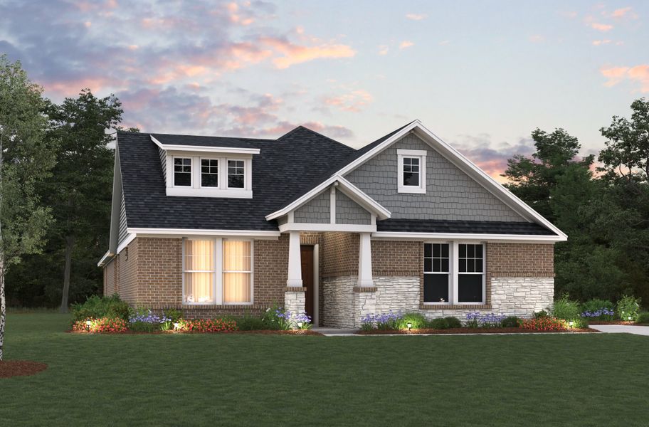 Representative exterior photo of a completed home built from the Mckinney by Beazer Homes in Timber Hollow: Heritage Collection, Magnolia, TX (Image 2).