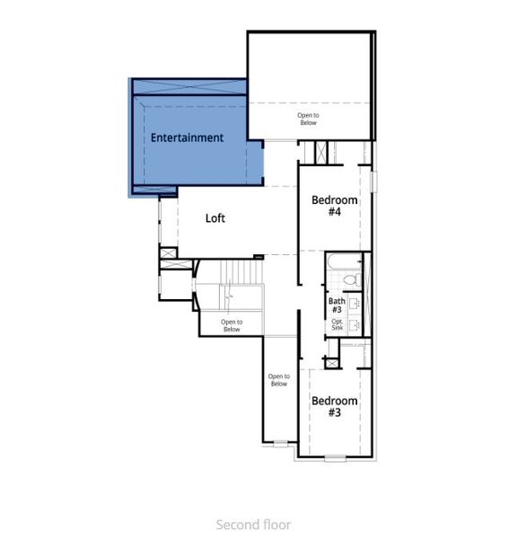 2D floor plan layout of this home in Sandbrock Ranch: 45ft. lots, Aubrey, TX (Image 2).
