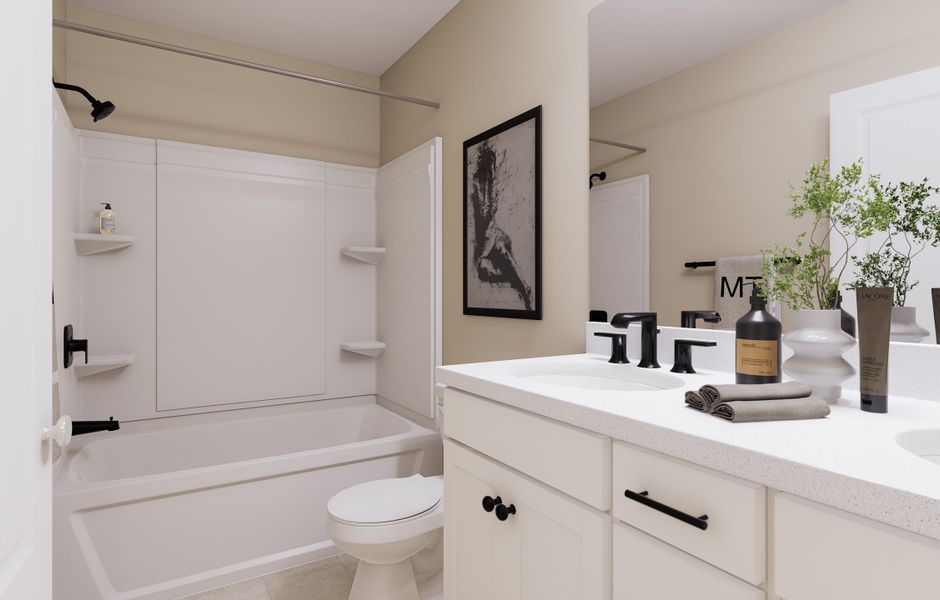 Representative furnished interior of a home built from the Greystone by Taylor Morrison in Silverstone Townes, Knightdale (Image 17).