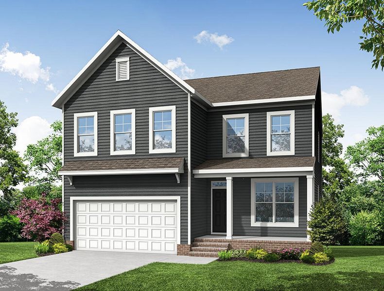 Representative exterior photo of a completed home built from the Drexel by Eastwood Homes in Waterford Commons, Rock Hill, SC (Image 5). Representative exterior photo of a completed home built from the Drexel by Eastwood Homes in Waterford Commons, Rock Hill, SC (Image 5).