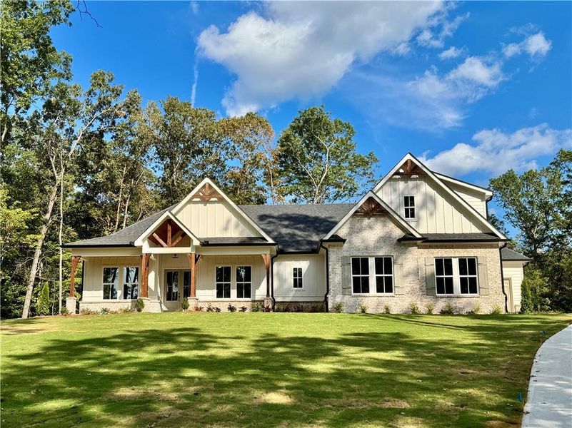 Front exterior of a new home in , Dawsonville, GA, highlighting curb appeal (Image 19).