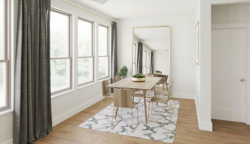 Representative furnished interior of a home built from the Palmer by Cadence Homes in Linkside Las Colinas, Irving (Image 9).