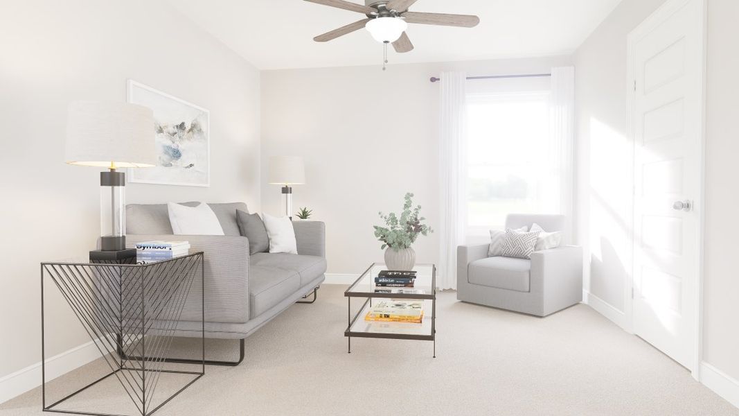 Representative furnished interior of a home built from the Fontaine Townhome by Parkside Builders in The Parks of Mill Town, Chattanooga (Image 11).