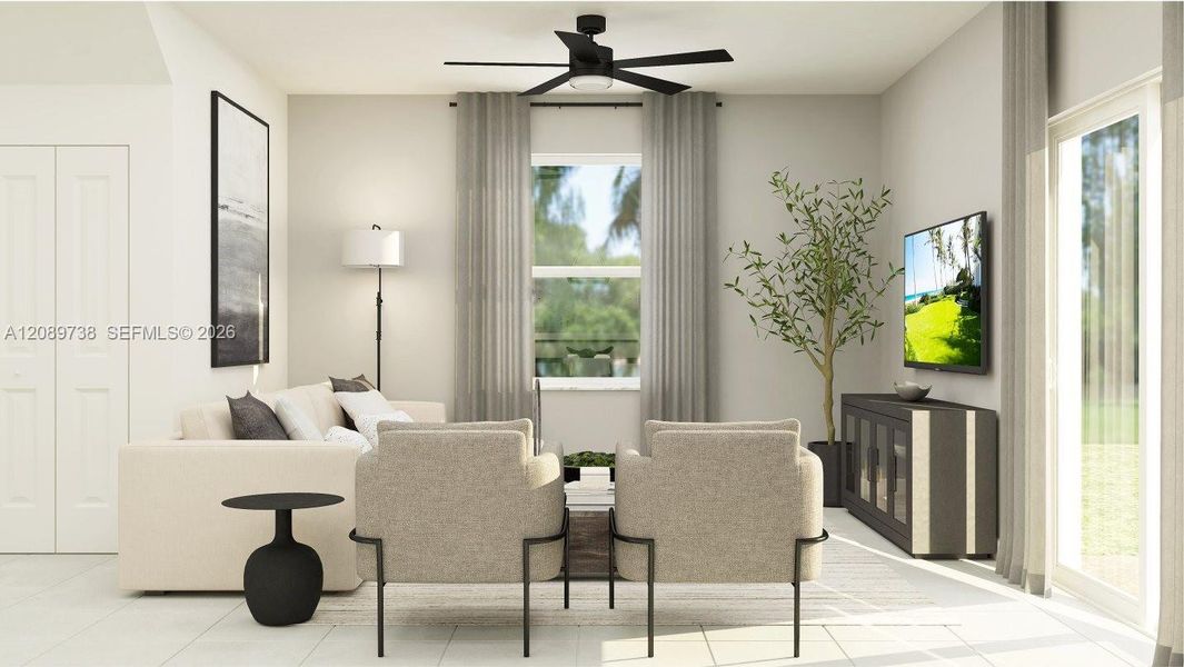 Furnished interior view inside a new home in Altamira, Homestead (Image 14). Furnished interior view inside a new home in Altamira, Homestead (Image 14).
