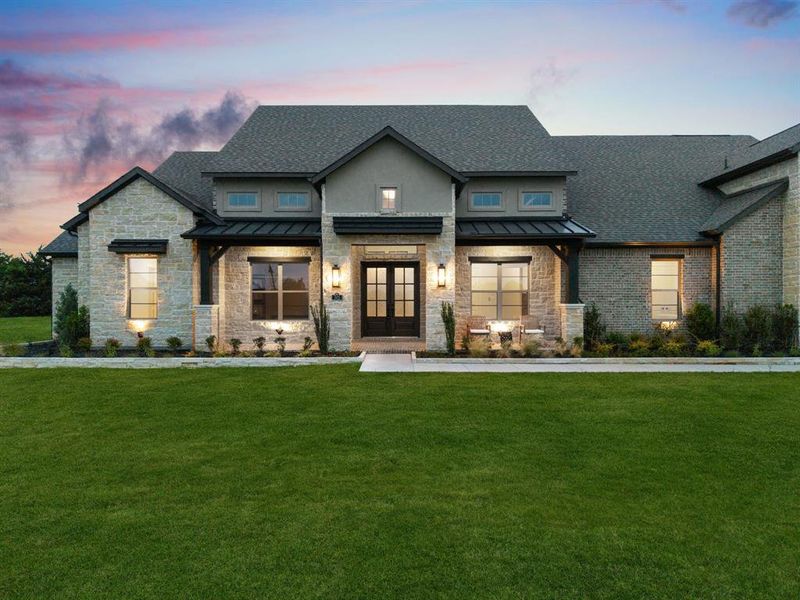 Front exterior of a new home in Chapel View, Heath, TX, highlighting curb appeal (Image 2). Front exterior of a new home in Chapel View, Heath, TX, highlighting curb appeal (Image 2).
