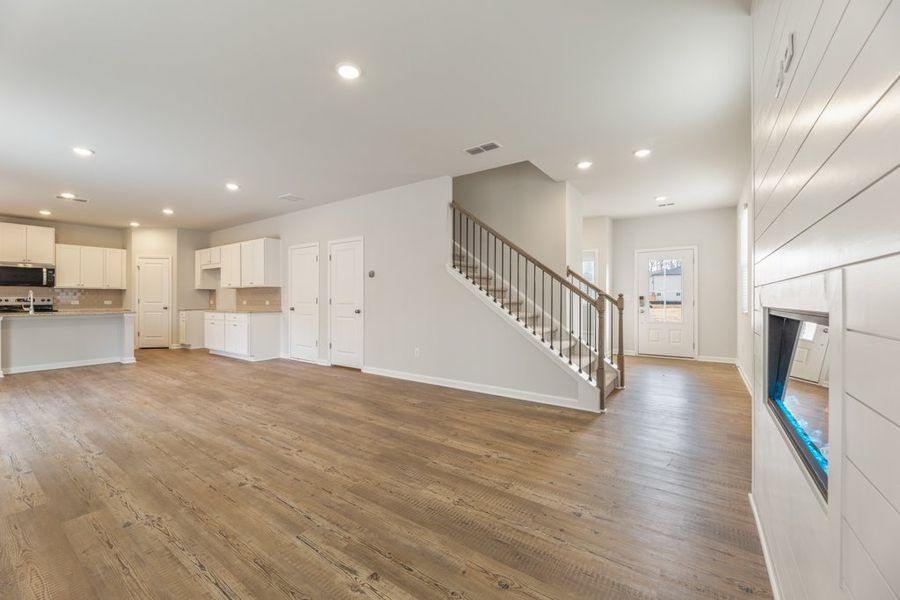 A large empty room with white walls.