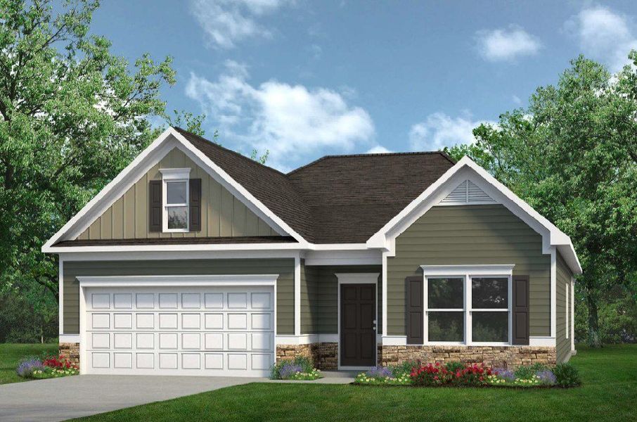 Front exterior of a new home in Jackson Hills, Clarksville, TN, highlighting curb appeal (Image 1). Front exterior of a new home in Jackson Hills, Clarksville, TN, highlighting curb appeal (Image 1).