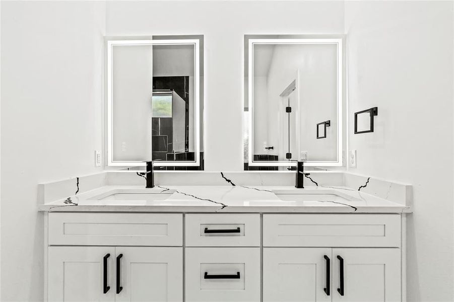 Full bathroom with double vanity