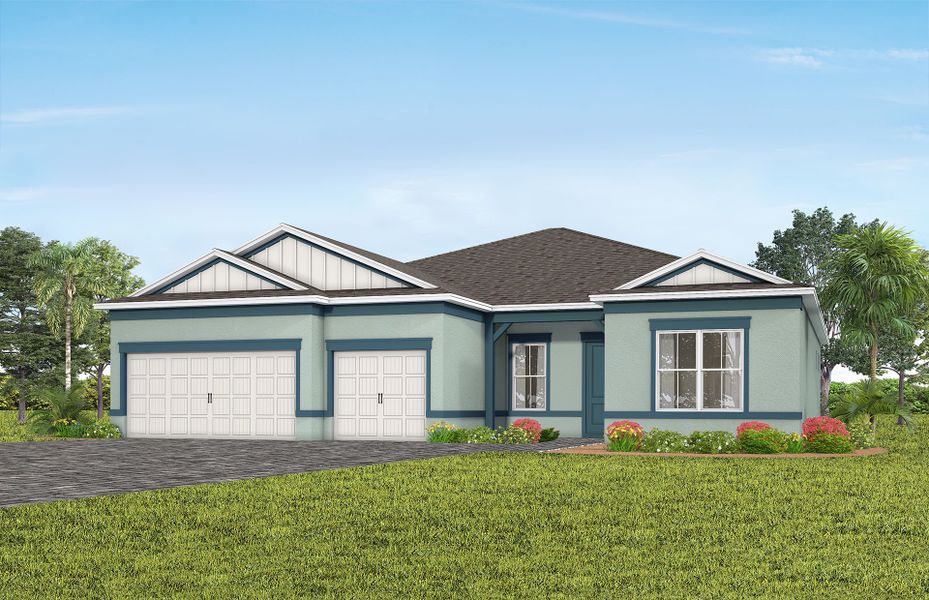 Representative exterior photo of a completed home built from the Stellar by Del Webb in Del Webb Lakehaven, Clermont, FL (Image 9). Representative exterior photo of a completed home built from the Stellar by Del Webb in Del Webb Lakehaven, Clermont, FL (Image 9).