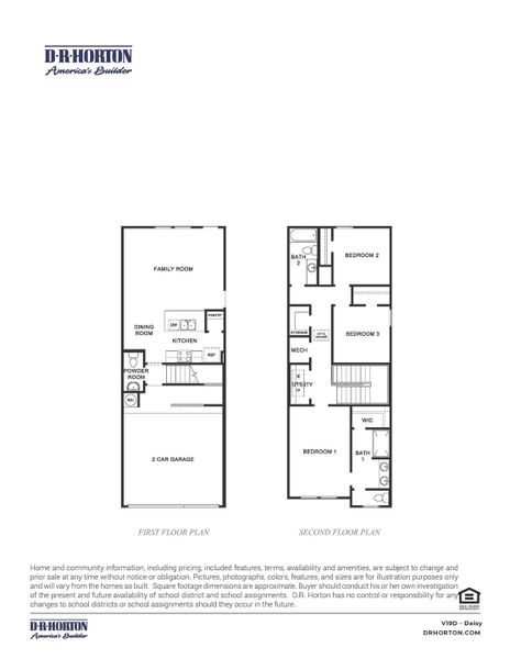 2D floor plan layout for the Plan by D.R. Horton in Mansfield Park, Houston, TX (Image 3).