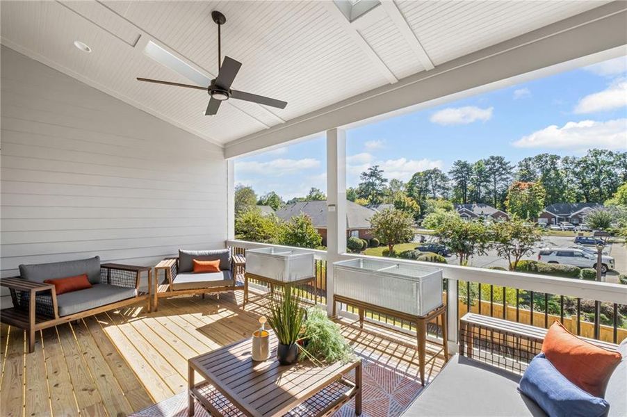Exterior details and patio area of a home in South on Main, Woodstock (Image 26).
