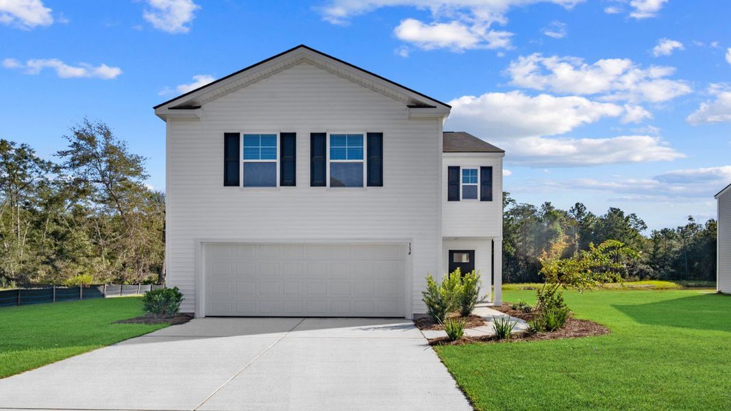 Representative exterior photo of a completed home built from the Elston by D.R. Horton in Longleaf Village, Rincon, GA (Image 14).