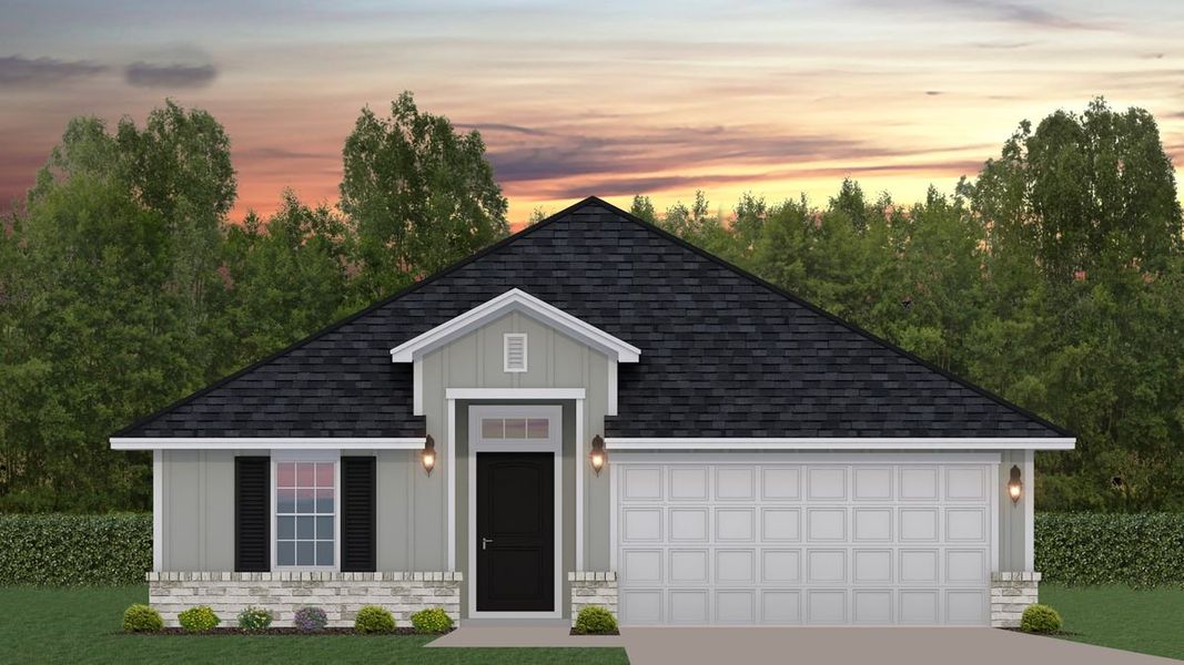 Representative exterior photo of a completed home built from the 1512 by Adams Homes in Winding Oaks, Weeki Wachee, FL (Image 22).