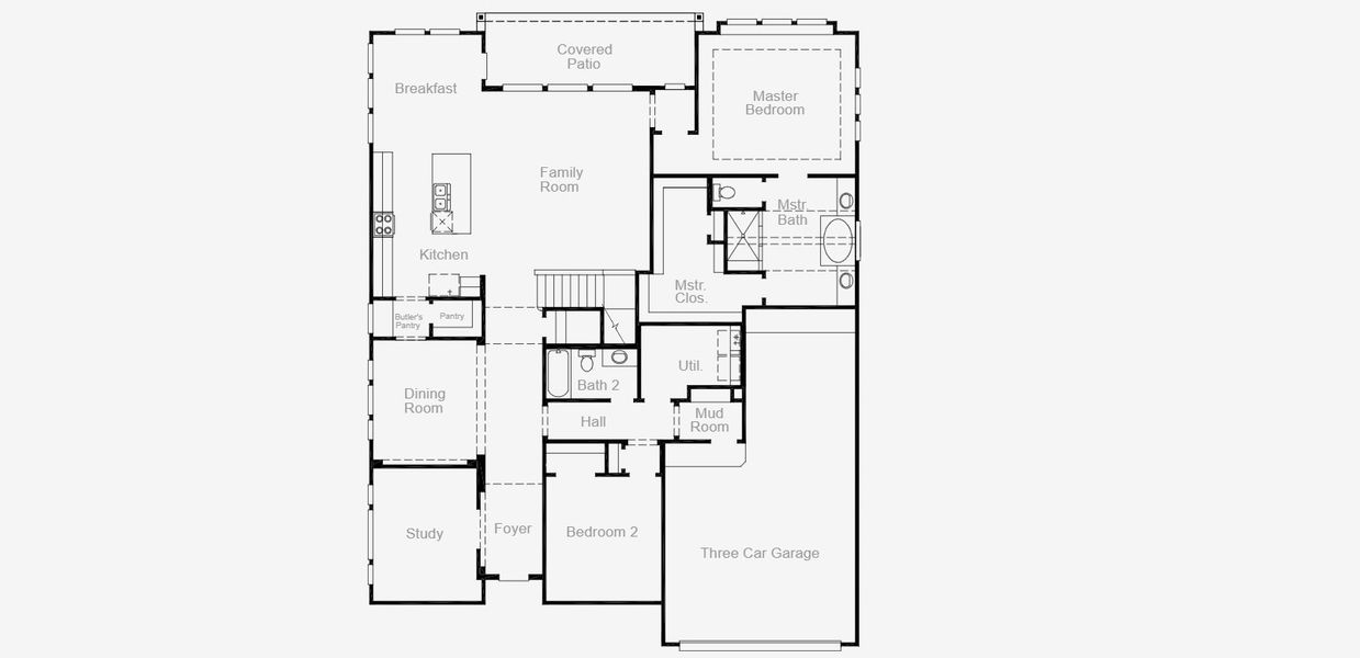 2D floor plan layout for the Wichita by Coventry Homes in Parkside on the River, Georgetown, TX (Image 3).
