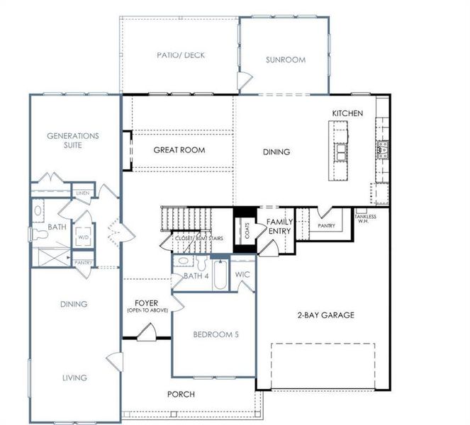 2D floor plan layout of this home in Ashbury Commons, Powder Springs, GA (Image 5). 2D floor plan layout of this home in Ashbury Commons, Powder Springs, GA (Image 5).