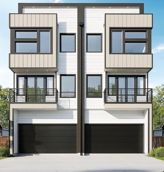 Front exterior of a new home in , Houston, TX, highlighting curb appeal (Image 1).